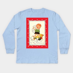 Vintage Valentine's Day Kids Long Sleeve T-Shirt